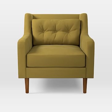 Crosby Arm Chair, Plush Velvet, Wasabi - Image 1