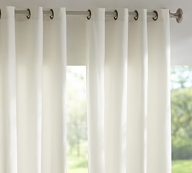 Sunbrella(R) Solid Outdoor Grommet Curtain, 50 x 96", Natural - Image 1