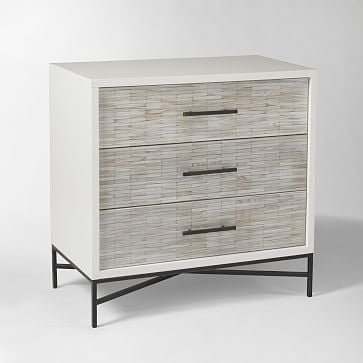Wood Tiled 3-Drawer Dresser - Image 1
