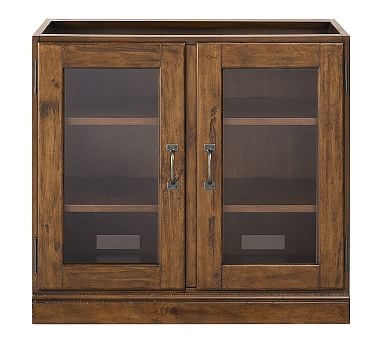 Printer's 32" Glass Door Cabinet without Top, Tuscan Chestnut - Image 1