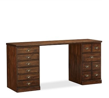 Printer's 64" Desk with Drawers, Tuscan Chestnut - Image 0
