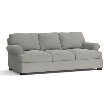 Townsend Roll Arm Upholstered Sofa 87", Polyester Wrapped Cushions, Performance Everydaysuede(TM) Metal Gray - Image 1