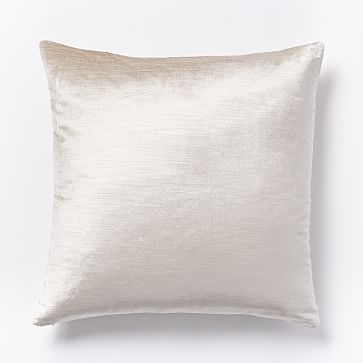 Cotton Luster Velvet Pillow Cover, 20"x20", Stone - Image 1