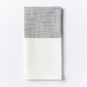 Center Stripe Woven Napkin, Set of 4, Slate - Image 1