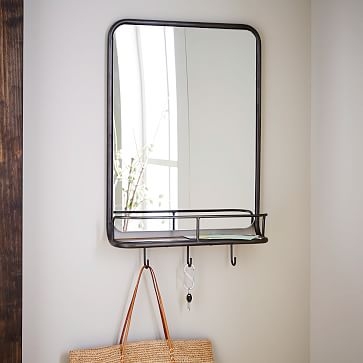 Entryway Mirror + Hooks, Small - Image 0