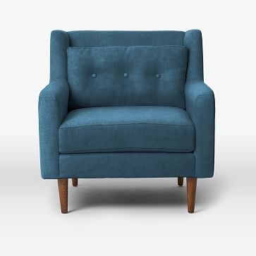 Crosby Arm Chair, Luster Velvet, Celestial Blue - Image 1