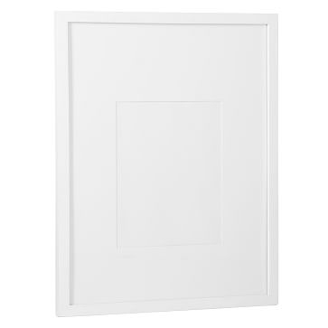 Gallery Frame, 8"x 10" (15" x 19" without mat), White Lacquer - Oversized Mat_White - Image 1