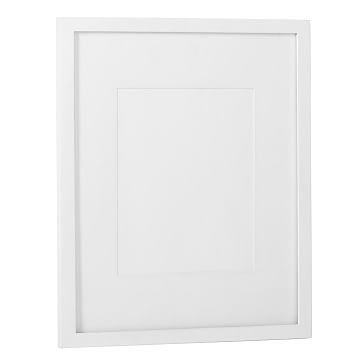 Gallery Frame, 8"x 10" (13" x 16" without mat), White Lacquer - Standard Mat - Image 1