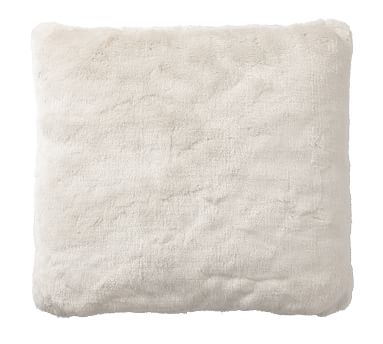 Faux Fur Pillow Cover, 18", Ivory Alpaca - Image 1