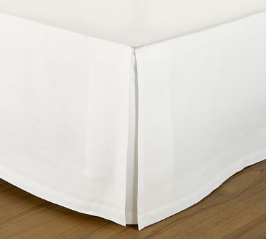 PB Essential 300-Thread-Count Bed Skirt, 18" Drop, King, White - Image 1