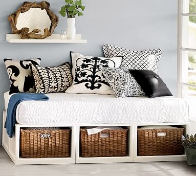 Stratton Daybed with Baskets, Pure White - Image 1