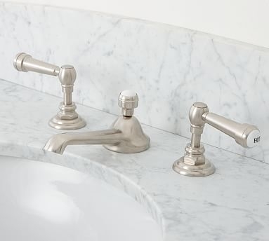 Reyes Lever-Handle Widespread Bathroom Faucet, Satin Nickel Finish - Image 1