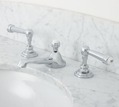 Chrome Sussex Lever Handle Widespread Bathroom Sink Faucet - Image 1