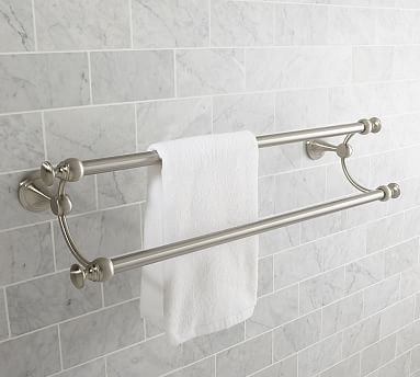Mercer Double Towel Bar, 24", Satin Nickel finish - Image 1