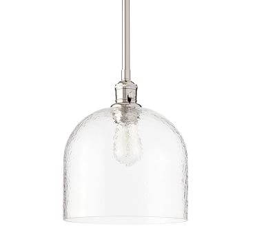Textured Glass Pole Pendant with Brass Hardware, Large - Image 2