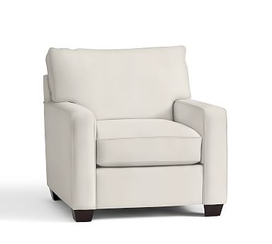 Buchanan Square Arm Upholstered Armchair, Polyester Wrapped Cushions, Denim Warm White - Image 1