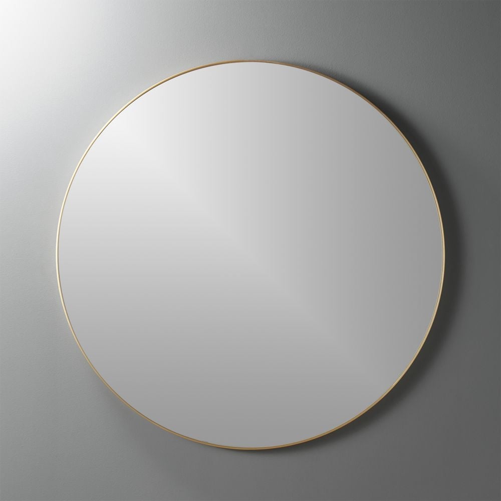 "infinity 36"" round brass wall mirror" - Image 0