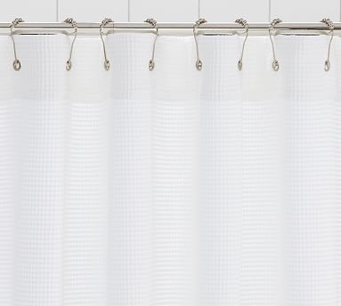 Waffle Weave Shower Curtain, 72 x 72", White - Image 1