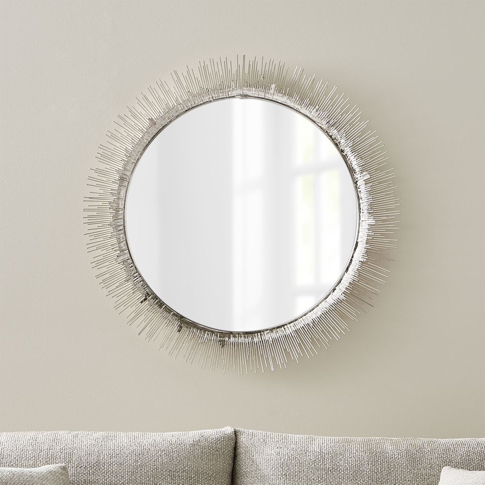 Clarendon Large Round Silver Wall Mirror - Image 0
