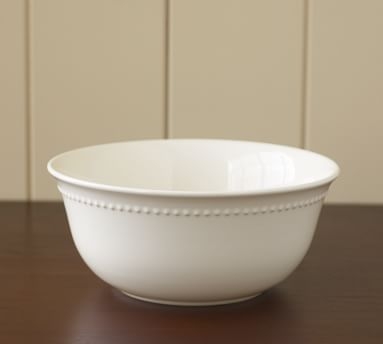 Emma Beaded Stoneware Serving Bowl - White - Image 2