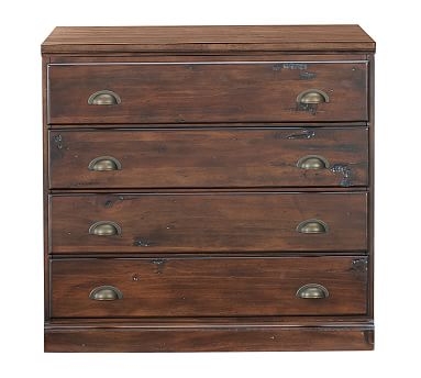 Printer's Double 2-Drawer Lateral File Cabinet, Tuscan Chestnut stain- without top - Image 1