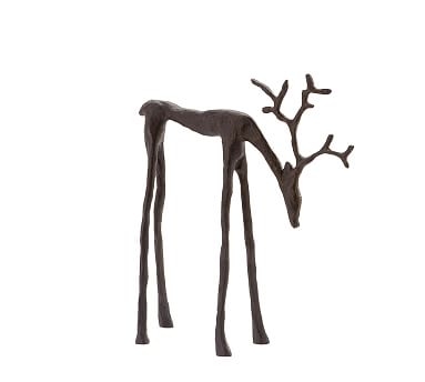 Sculpted Reindeer Object, Small, Antique Bronze - Image 0
