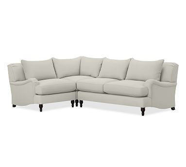 Carlisle English Arm Upholstered Right Arm 3-Piece Corner Sectional, Polyester Wrapped Cushions, Basketweave Slub Oatmeal - Image 1