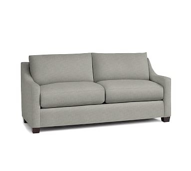 York Slope Arm Upholstered Grand Sofa 95", Down Blend Wrapped Cushions, Premium Performance Basketweave Light Gray - Image 1