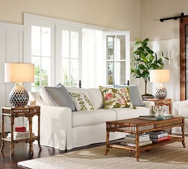 York Slope Arm Slipcovered Grand Sofa 95" 2x2, Down Blend Wrapped Cushions, Twill White - Image 2