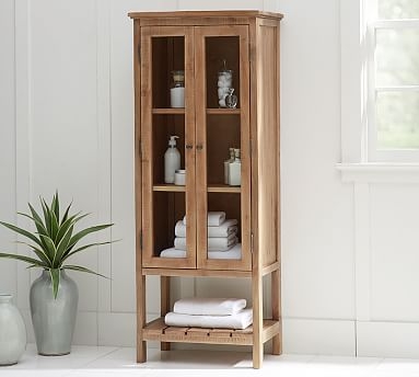 Rustic Wood Storage Cabinet, Wax Pine - Image 1