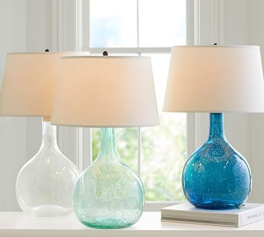 Eva Colored Glass Table Lamp - Navy Blue - Image 2
