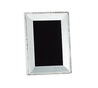 Beaded Silver-Plated Picture Frame, 4 x 6" - Image 1