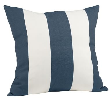 PB Classic Stripe Indoor/Outdoor Pillow, 20", Ink Blue - Image 1