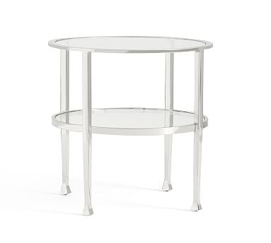 Tanner Round Side Table, Nickel finish - Image 1
