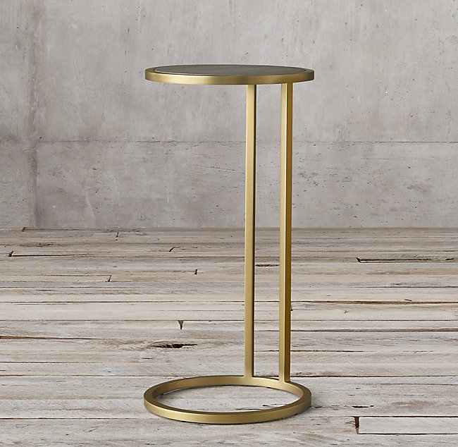 GRAYDON SHAGREEN ROUND COCKTAIL SIDE TABLE - Image 0