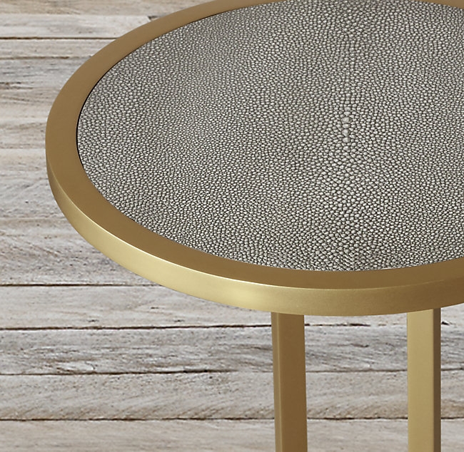 GRAYDON SHAGREEN ROUND COCKTAIL SIDE TABLE - Image 1
