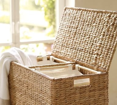 Savannah Seagrass Handcrafted Divided Hamper with Liner - Image 2