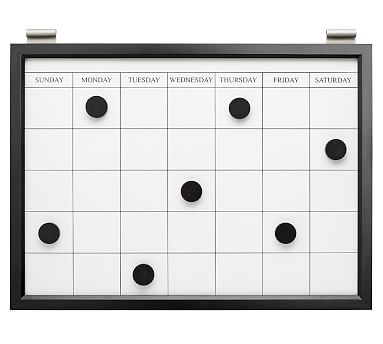 Magnetic Whiteboard Calendar, Black - Image 1