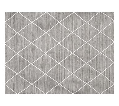 Jute Lattice Rug, 8x10', Gray - Image 1