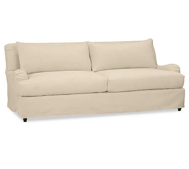 Carlisle Slipcovered Sofa 80", Polyester Wrapped Cushions, Performance Everydayvelvet(TM) Buckwheat - Image 1