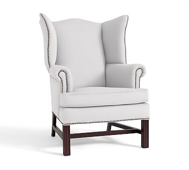 Thatcher Upholstered Armchair, Polyester Wrapped Cushions, Twill White - Image 1