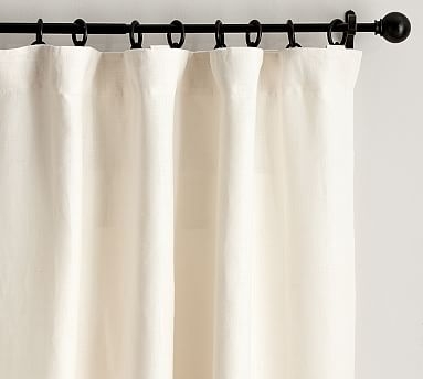 Belgian Linen Curtain Made with Libeco(TM) Linen, Unlined, 50 x 84", Ivory - Image 1