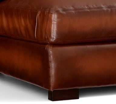 Turner Roll Arm Leather Sofa 91", Down Blend Wrapped Cushions, Burnished Saddle - Image 1