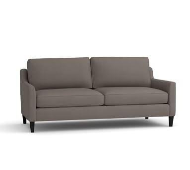 Beverly Upholstered Sofa 80", Polyester Wrapped Cushions, Basketweave Slub Ivory - Image 1
