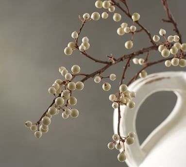 Faux White Berry Branch - Image 1