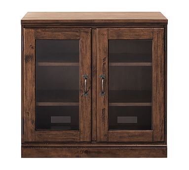 Printer's 32" Glass Door Cabinet with Top, Tuscan Chestnut - Image 0