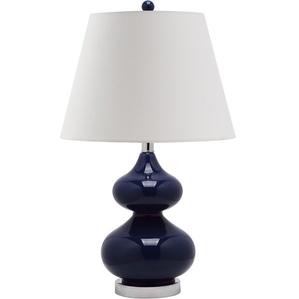 Eva 24-Inch H Double Gourd Glass Table Lamp - Navy - Arlo Home - Image 0