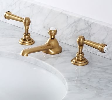 Brass Sussex Lever Handle Widespread Bathroom Sink Faucet - Image 0