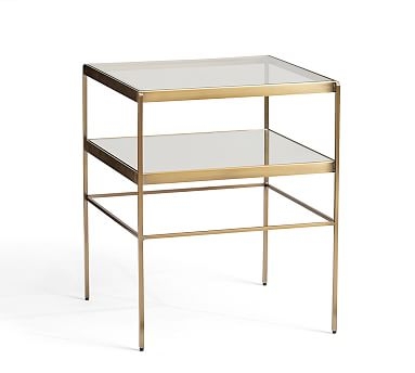 Leona Metal Cube Table, Brass - Image 0
