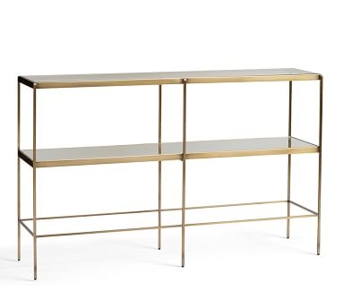 Leona Metal Console Table, Brass - Image 1